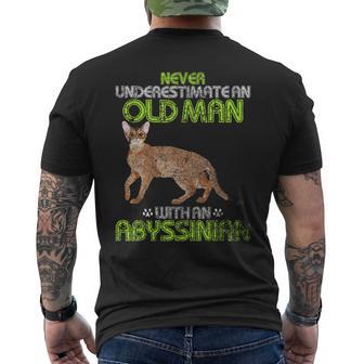 Never Underestimate An Old Man With An Abyssinian Cat Men's T-shirt Back Print - Monsterry DE