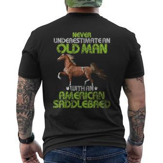 Never Underestimate An Old Man With An American Saddlebred Men's T-shirt Back Print - Monsterry DE