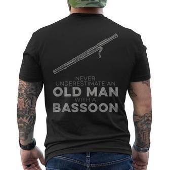 Never Underestimate An Old Man With A Bassoon Humor Men's T-shirt Back Print | Mazezy