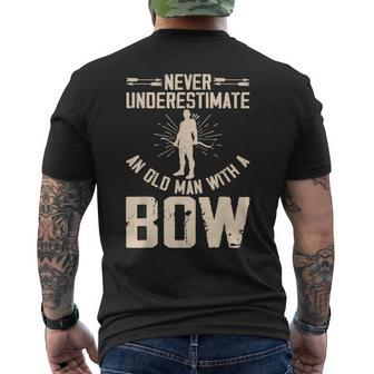 Never Underestimate An Old Man With A Bow Archery Men's T-shirt Back Print - Seseable