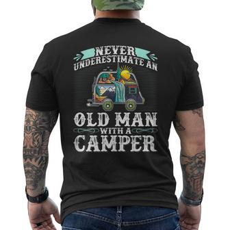 Never Underestimate An Old Man With A Camper Men's T-shirt Back Print - Monsterry DE