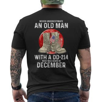 Never Underestimate An Old Man With A Dd-214 Was Born Men's T-shirt Back Print | Mazezy