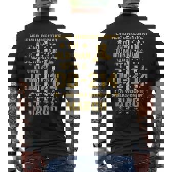 Never Underestimate An Old Man With A Dd-214 March Men's T-shirt Back Print - Seseable