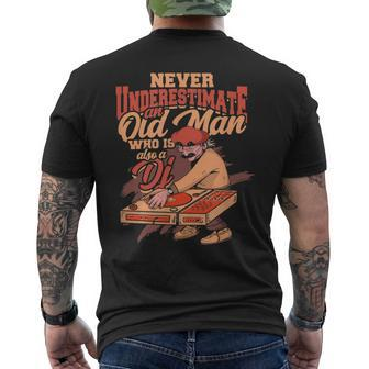 Never Underestimate An Old Man Who Is Also A Dj Party Dj Men's T-shirt Back Print - Seseable