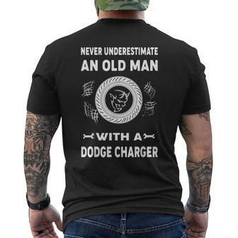 Never Underestimate An Old Man With A Dodge Charge Men's T-shirt Back Print | Mazezy
