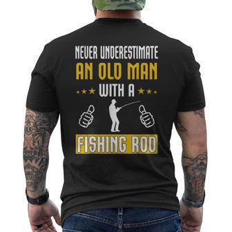 Never Underestimate An Old Man With A Fishing Rod T Men's T-shirt Back Print | Mazezy DE