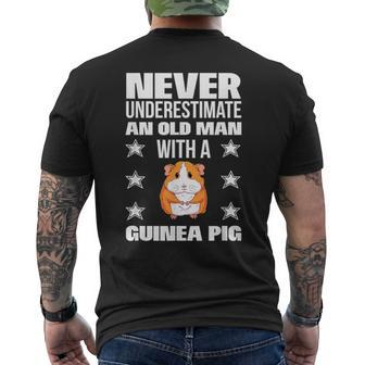 Never Underestimate An Old Man With A Guinea Pig Men's T-shirt Back Print - Thegiftio UK