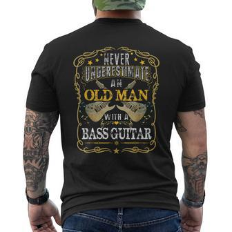 Never Underestimate An Old Man With A Guitar Vintage Men's T-shirt Back Print - Thegiftio UK