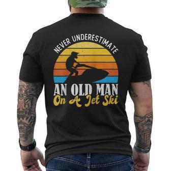 Never Underestimate An Old Man On A Jet Ski Jetski Squad Men's T-shirt Back Print - Seseable