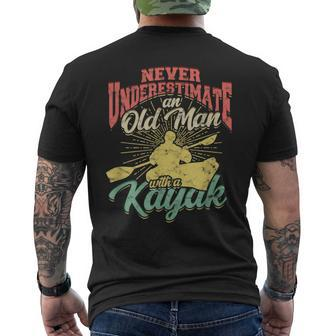 Never Underestimate An Old Man With A Kayak Boating Men's T-shirt Back Print | Mazezy