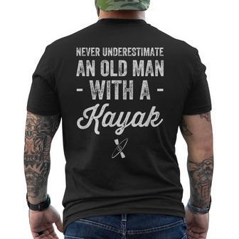 Never Underestimate An Old Man With A Kayak Kayaker Men's T-shirt Back Print | Mazezy