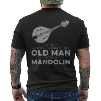 Never Underestimate An Old Man With A Mandolin Humor Men's T-shirt Back Print | Mazezy