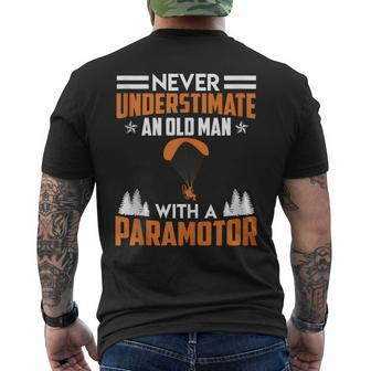 Never Underestimate An Old Man With A Paramotor Paraglider Men's T-shirt Back Print - Monsterry DE