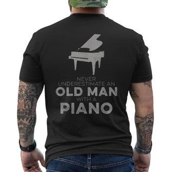 Never Underestimate An Old Man With A Piano Player Novelty Men's T-shirt Back Print - Seseable