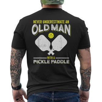 Never Underestimate An Old Man With A Pickle Paddle Men's T-shirt Back Print - Monsterry DE