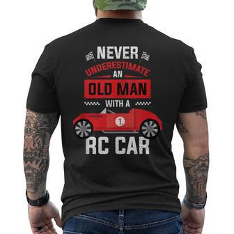Never Underestimate An Old Man With A Rc Car Men's T-shirt Back Print - Monsterry UK