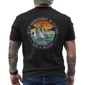 Never Underestimate An Old Man With A Sailboat Sailing Men's T-shirt Back Print | Mazezy DE