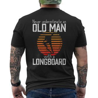 Never Underestimate An Old Man With A Skateboard Skater Men's T-shirt Back Print - Seseable