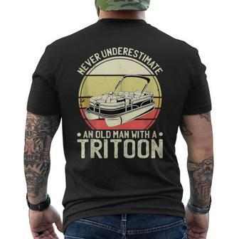 Never Underestimate An Old Man With A Tritoon Men's T-shirt Back Print - Thegiftio UK