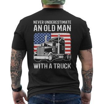 Never Underestimate An Old Man With A Truck Driver Men's T-shirt Back Print - Monsterry DE