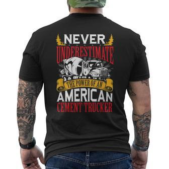 Never Underestimate The Power Of An American Trucker Men's T-shirt Back Print - Monsterry
