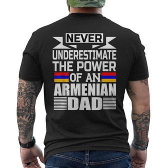 Never Underestimate The Power Of An Armenian Dad Men's T-shirt Back Print - Seseable