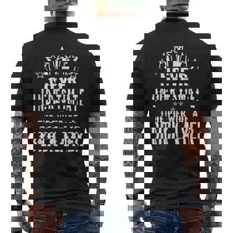 Never Underestimate The Power Of A Brick Layer Men's T-shirt Back Print | Seseable CA