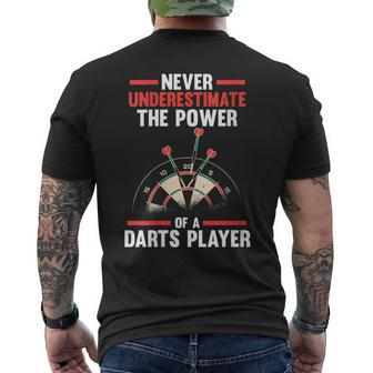 Never Underestimate The Power Of A Darts Player Men's T-shirt Back Print - Monsterry AU