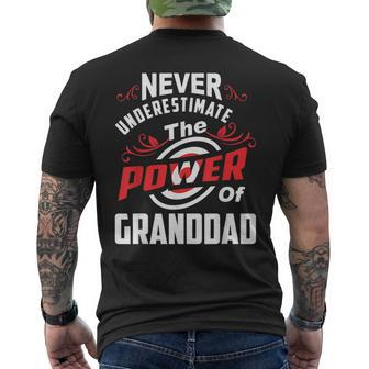 Never Underestimate The Power Of Granddad T Men's T-shirt Back Print - Seseable