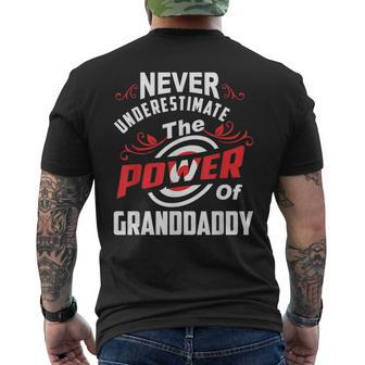 Never Underestimate The Power Of Granddaddy T Men's T-shirt Back Print - Seseable