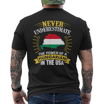 Never Underestimate The Power Of A Hungarian In Usa Men's T-shirt Back Print - Seseable