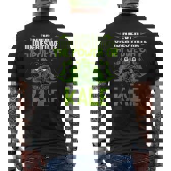 Never Underestimate The Power Of Kale Healthy Vegan T Men's T-shirt Back Print | Seseable CA