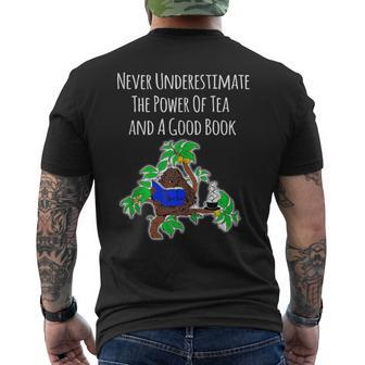 Never Underestimate The Power Of Tea And A Good Book Men's T-shirt Back Print - Monsterry CA