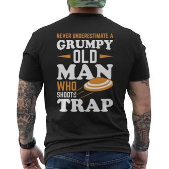 Never Underestimate A Trap Shooting Old Man Men's T-shirt Back Print - Seseable