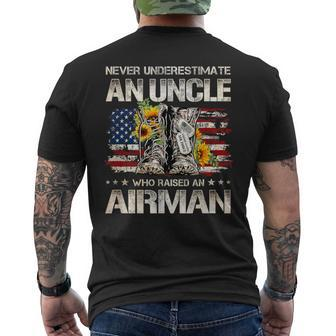 Never Underestimate An Uncle Who Raised An Airman Usaf Men's T-shirt Back Print - Seseable