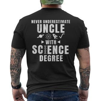 Never Underestimate Uncle With Science Degree Men's T-shirt Back Print - Seseable