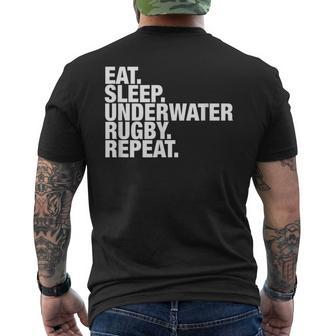 Underwater Rugby Eat Sleep Repeat Men's T-shirt Back Print | Mazezy