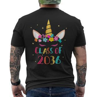 Unicorn Class Of 2036 Kindergarten Grow With Me Graduation Mens Back Print T-shirt - Monsterry AU