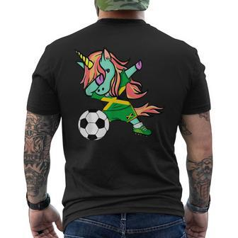 Unicorn Dab Jamaica Soccer Jersey Jamaican Football T Men's T-shirt Back Print | Mazezy