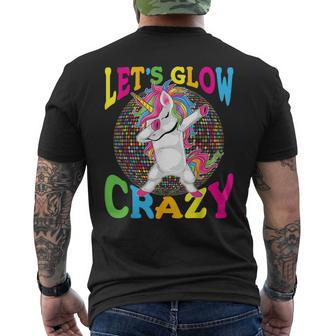 Unicorn Let Glow Crazy Retro Colorful Group Team Tie Dye Men's T-shirt Back Print - Monsterry