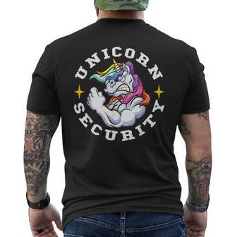 Unicorn Security Manly Muscular Unicorn Lovers Men's T-shirt Back Print | Mazezy
