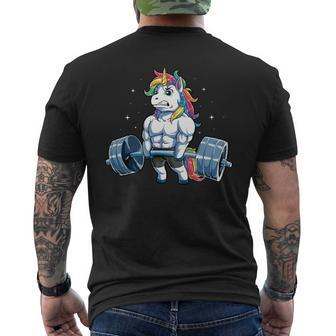 Unicorn Weightlifting - Mens Standard Mens Back Print T-shirt - Monsterry