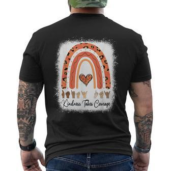 Unity Day Hand Sign Be Kind Kindness Takes Courage Orange Men's T-shirt Back Print - Seseable