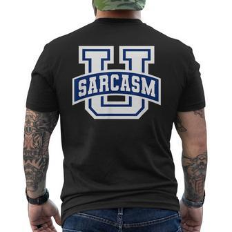 University Of Sarcasm Mens Back Print T-shirt | Mazezy