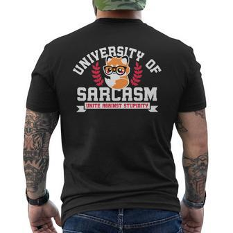 University Of Sarcasm Mens Back Print T-shirt | Mazezy