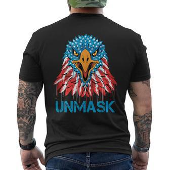 Unmask Usa 4Th Of July Eagle American No More Mask 4 Of July Mens Back Print T-shirt | Mazezy