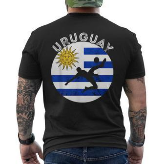 Uruguayan Soccer Player Uruguayan Pride Uruguay Flag Uruguay Mens Back Print T-shirt | Mazezy