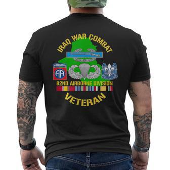 Us Army 82Nd Airborne Division Iraq War Oif Combat Veteran Men's Back Print T-shirt | Mazezy