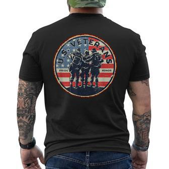 Us Army Veterans Pride Honor Military Us Flag Vintage Men Mens Back Print T-shirt | Mazezy