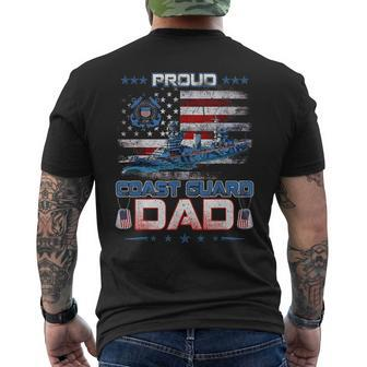 Us Coast Guard Dad Uscg American Flag Vintage Funny Gifts For Dad Mens Back Print T-shirt | Mazezy